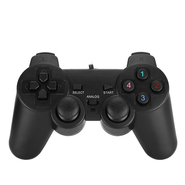208-2 USB Vibrations Dobbelt Action Gamepad Spilcontroller Joystick til PC Computer