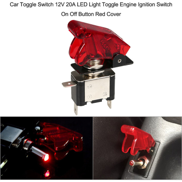 Keinukytkin LED-auton muutoskytkin (punainen cover + punainen valo)