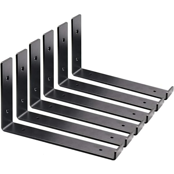 Smidesjärn flytande L-form hyllfäste (15X4X20 6st) för verktygsrum