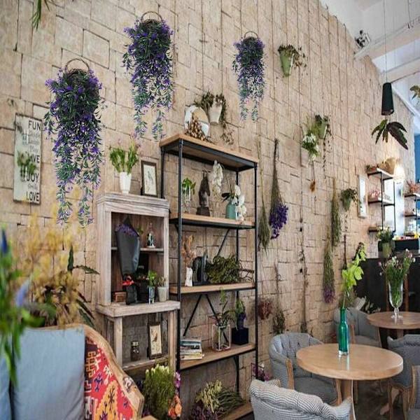 2st lila konstgjord blomma blomma vinstockar inomhus och utomhus heminredning konstgjord blomma för väggdekoration
