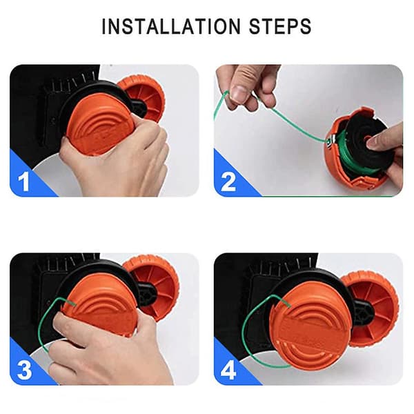 for Black & Decker GL8033 GL9035 A6486 GL7033 Trimmersnøre 3 Spoler+1 Deksel[ht]