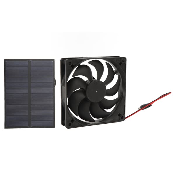 12V 3W Monokrystallinsk Solpanel Ventilator Sæt til Campingvogn Toilet Kæledyrshus Udendørs