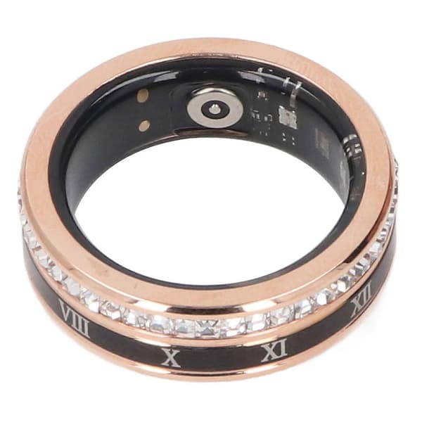 Gull Smart Ring Helse Tracker for Menn og Kvinner, Vanntett Titanstål, Størrelse 10, Roterbar