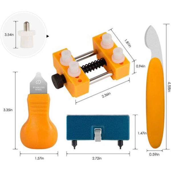 Klokkereparasjonsverktøysett - Justerbar kasseåpner, urtrekker, batteribytte for forskjellige klokker (6-pakning)