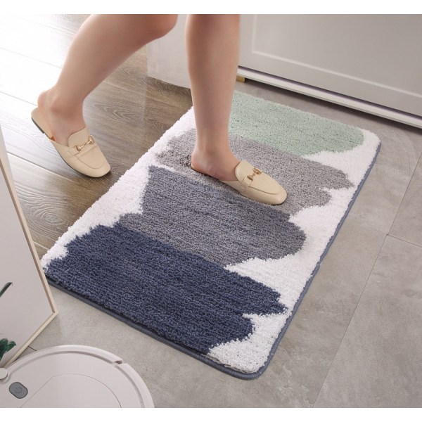 Simple Nordic Home Flocked Gulvmåtte, skridsikre absorberende gulvmåtter til entré, soveværelse og badeværelse (niveau 4, som en regnbue, 40*60 cm),