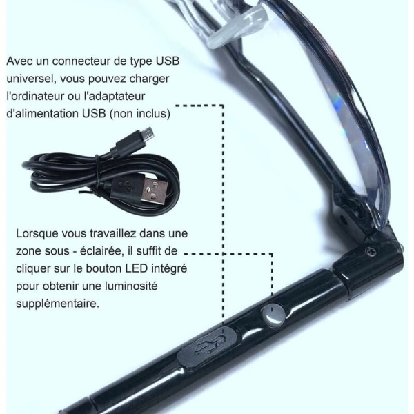 led lys briller læsebriller forstørrelsesglas hd alt præcisionsarbejde, reparation, syning, ure og håndværk,