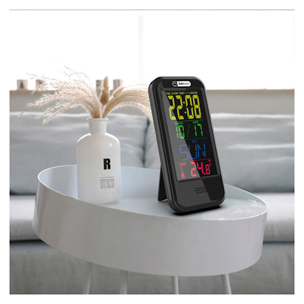 Hem LCD väckarklocka Kreativ multifunktionell termo-hygrometer (färgdisplay (vit) USB kabel)