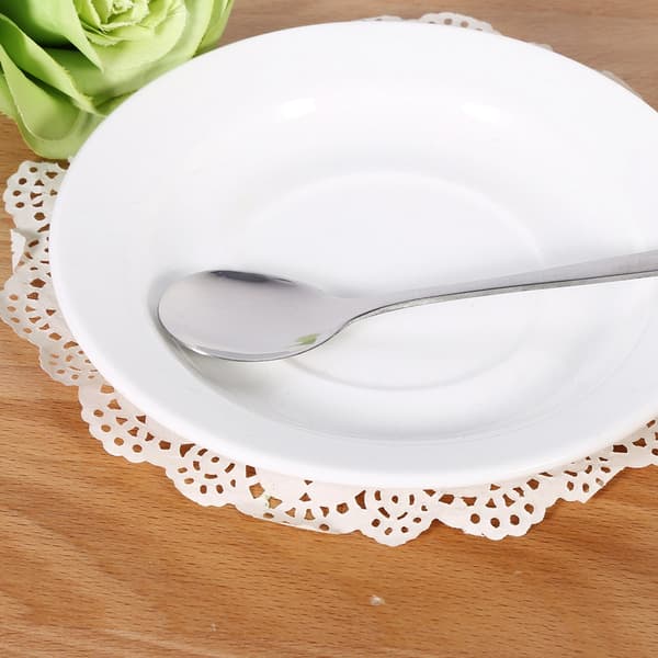 6 stk. stilfulde langskaftede latte-is-sundae-kaffe-suppe-teskeer i rustfrit stål, nye