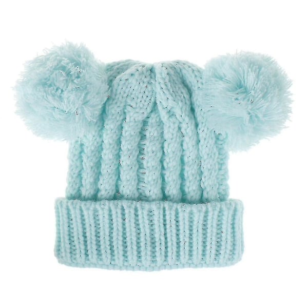 Vinter Barn Lue Baby Barn Jenter Varm strikket lue Furry Baller Pompom Søt luehette for jenter