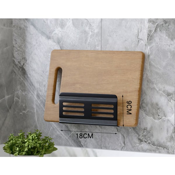 Køkken vægmonteret gratis stansestativ, husholdnings krydderestativ (B space aluminiumsskærebrætstativ)