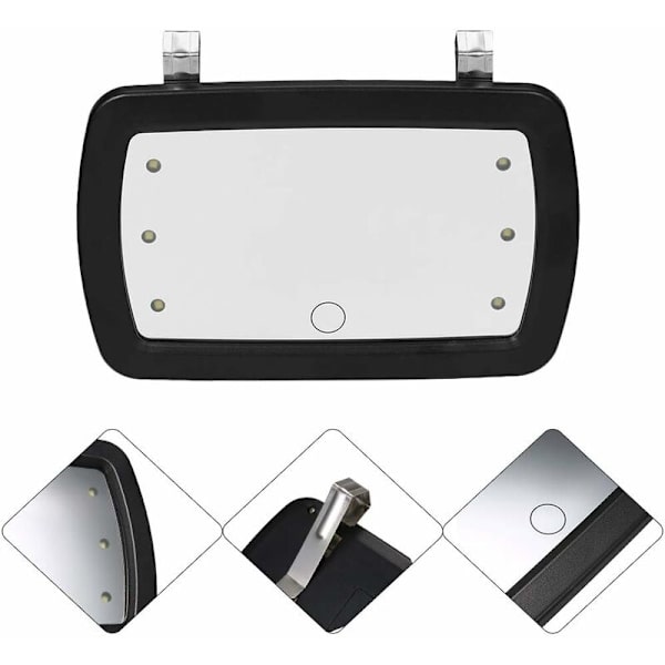 Bilsolskyddsspegel Bilsminkspegel med LED-ljus