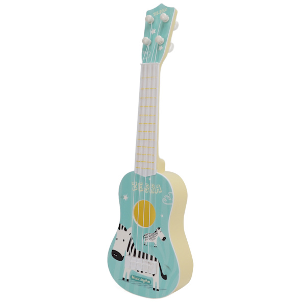 Blå Plast Ukulele Leksaksgitarr 4 Strängar Musikinstrument för Barn