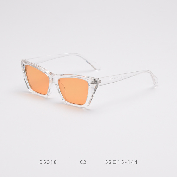 Cat Eye-solglasögon Europeiskt och amerikanskt mode polariserade solglasögon för damer i retrostil herrsolglasögon (klar vit orange lins C2)