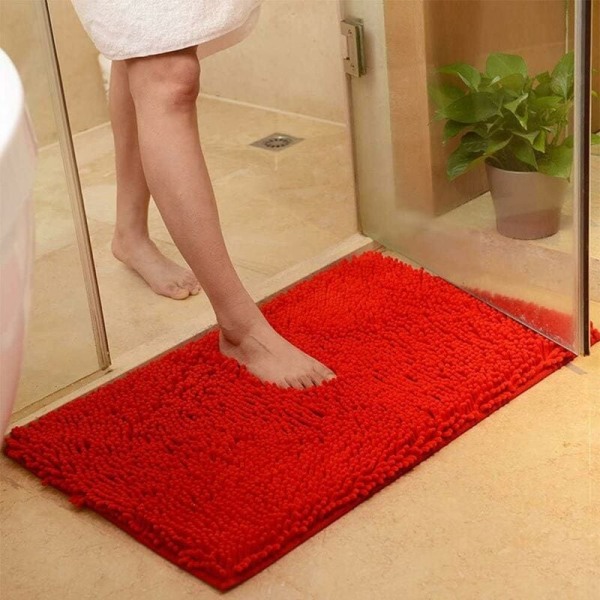 Kirkkaanpunainen 60*90cm lattiamatto kylpyhuoneen oven imukykyinen ovimatto kylpyhuoneen liukumaton matto