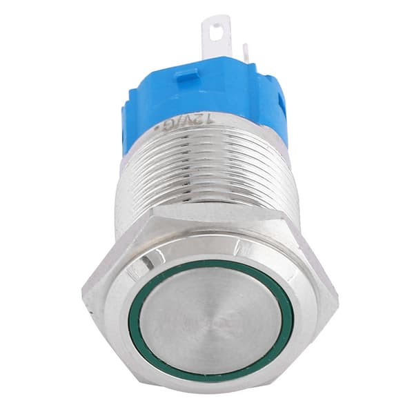12V Grön LED 16mm Metall Tryckknapp Strömbrytare för Bilmodifiering
