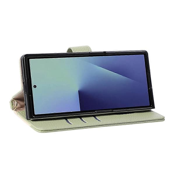 Kompatibel med Samsung Galaxy Z Fold8 Ultra Plånboksfodral Triangulär skarvning Dragkedja Läder Telefonfodral med handledsrem Green