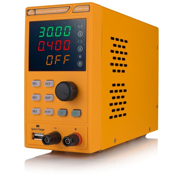 【HT】Laboratorieströmförsörjning AmpForce RAFEP-6405 – 64V 5A | Justerbar spänning/ström | USB Quick Charge | Hög precision