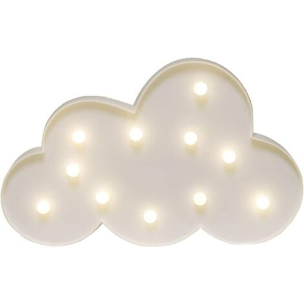 Batteridrevet LED Cloud Night Light til piger - Festartikler (hvid)