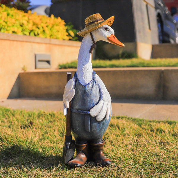Duck Ornamental Resin Statue, Miniature Duck Statue, Cute St