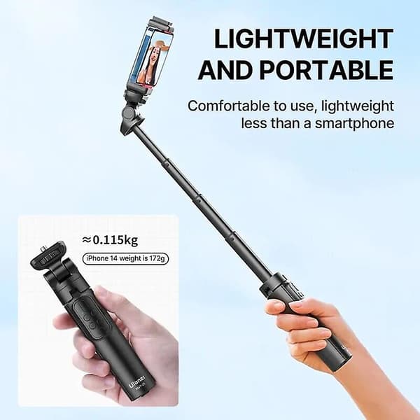 Ulanzi Rmt-01 Bärbart Stativ För Telefonkamera Utdragbart Flexibelt Lättviktsstativ Bluetooth Fjärrkontroll Selfiepinne För Iphone