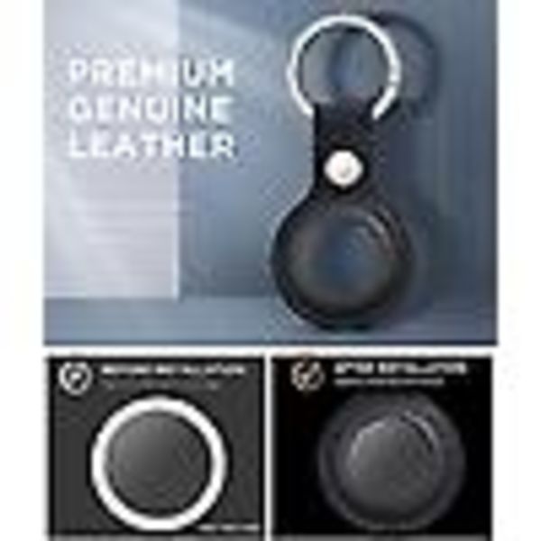 2 kpl Air Tag Case, Air Tag äkta läderfodral Nyckelring