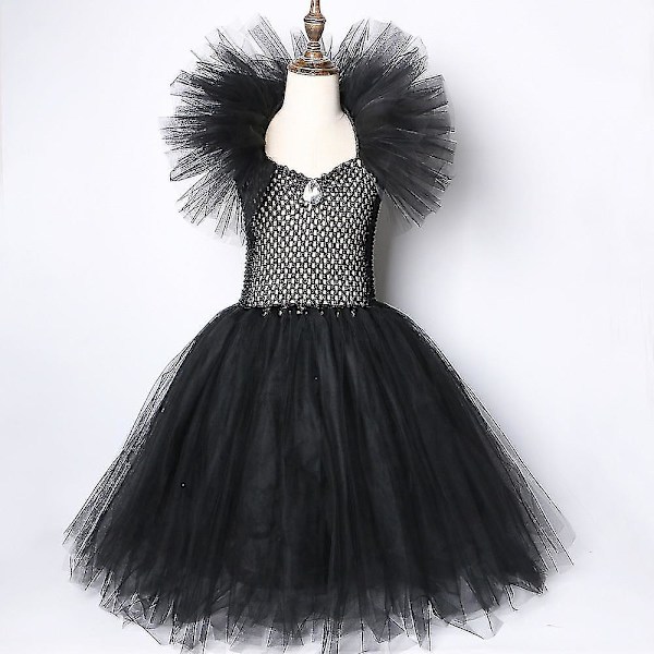 halloween barn flicka svart klänning klänning djävul cosplay Only dress 2-3 Years