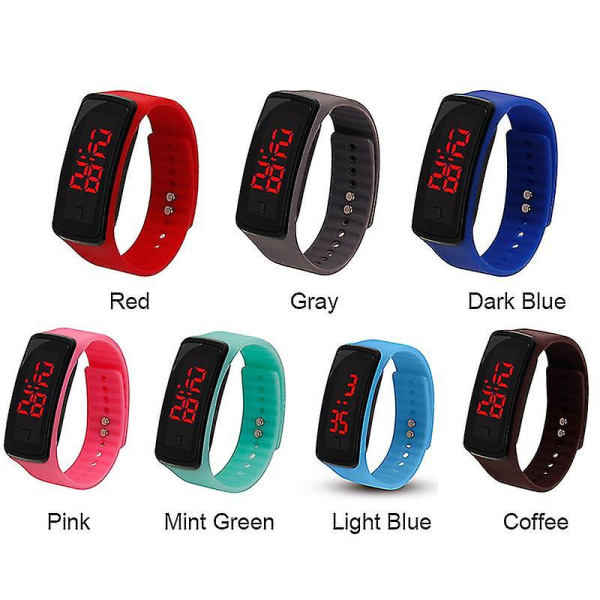 Mænd Kvinder Digital Armbåndsur Led Armbånd Silikone Band