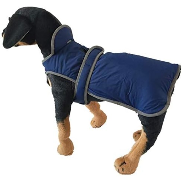 Vendbar Design Vinter Hundejakke Vanntett kjæledyrfrakk Vindtett Varm Valpejakke Blå XXL