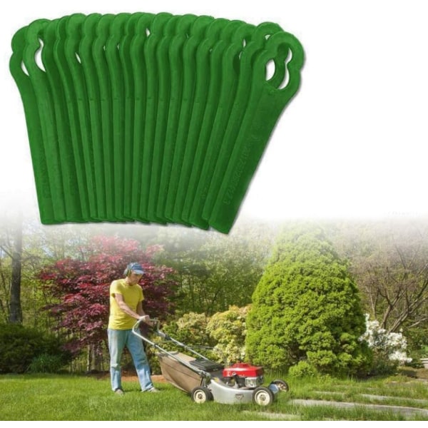 100 stk Plastic Plæneklipper Blade L83 Grønne Blade - Blænde 10*5mm Nøgle Plast Blade Kalebass Form,