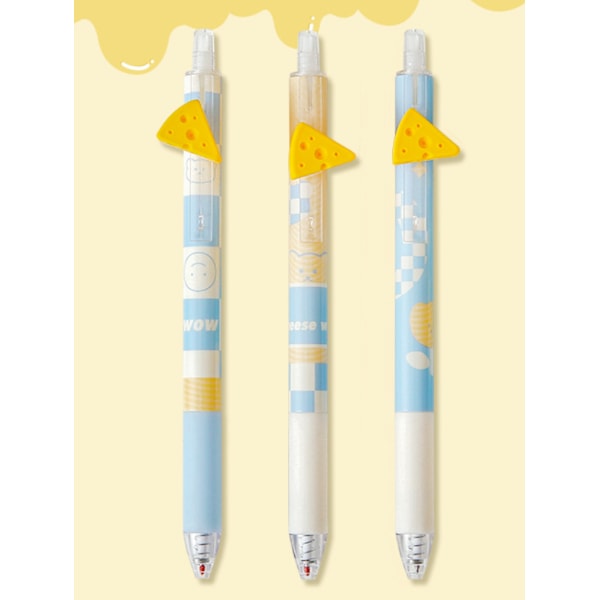 Söt Sea Salt Cheese Gel Pen Press Creative Signature Pen Prisvärt studentpapper (svart [6 förpackningar] (0,5 mm)),