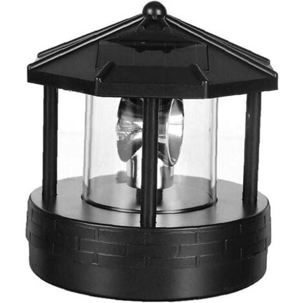 1 stk Solar LED roterende fyrtårn, 360 grader roterende praktisk lampe udendørs havedekorationslampe