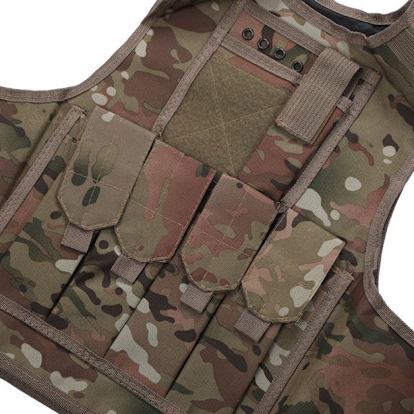 Barns utomhus kycklingspel taktisk väst kamouflage uniform (grön)