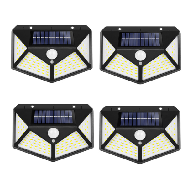 Solar Vägglampa Utomhusbelysning Gratis ledningar LED Vägg Trädgårdslampa Kreativ Vattentät Människokroppssensor Gatulampa,