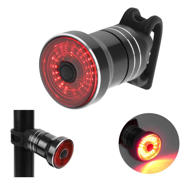 ZTTO USB Oppladbar Sykkel Bremsesensor LED Baklys Svart