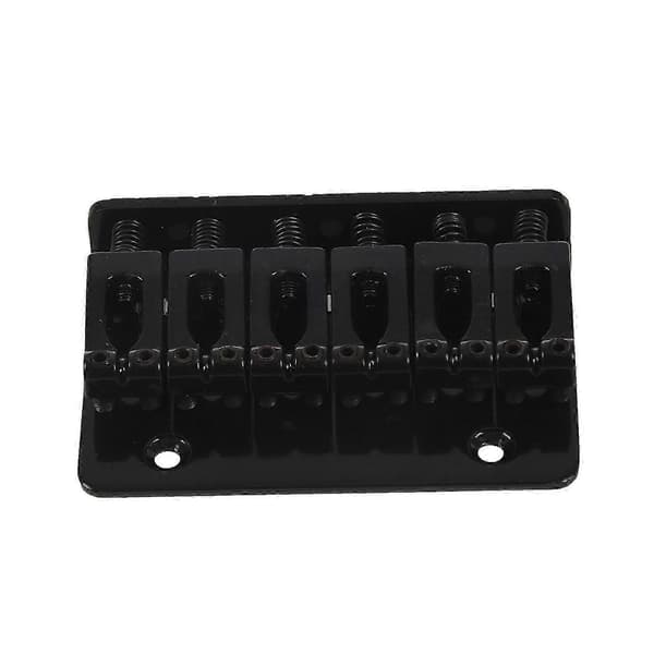 1 set svart 6-strängad fast hardtail gitarrstall & 1 set elgitarr rullstränghållare Black