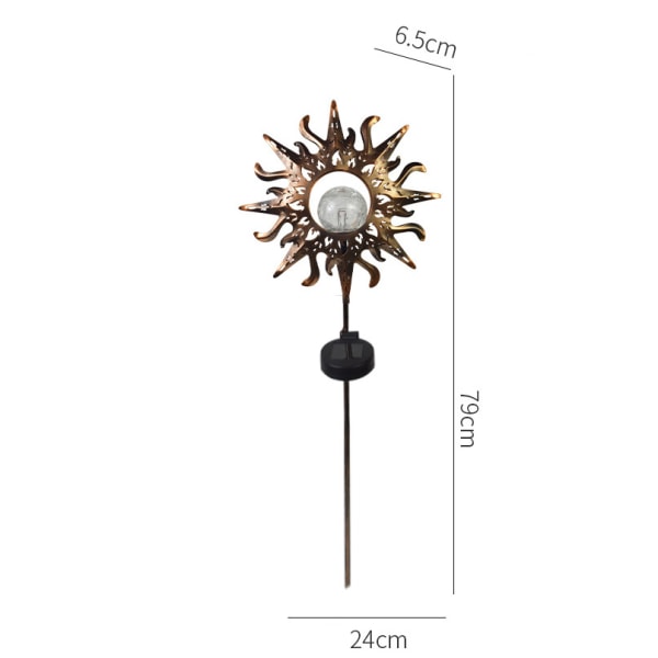 solar led flamme lys, have plæne lys, smedejern hul solar moon flamme lys (sol),