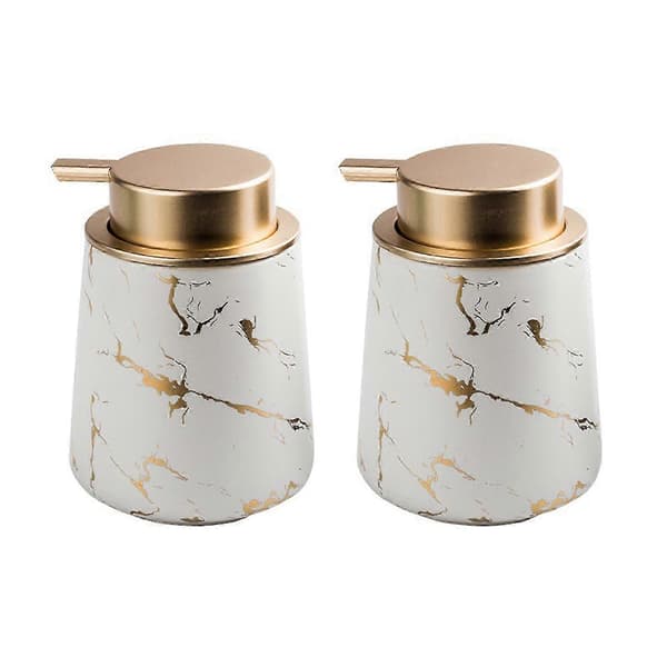 Rejse marmor flydende dispenser til keramisk sæbeflaske på badeværelset Round marble pattern