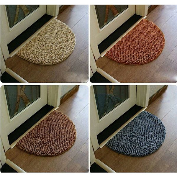 Liukumaton kylpyhuonematto Puoliympyrä kodin lattiamatto (puoliympyrän ruskea väri 40*60cm),