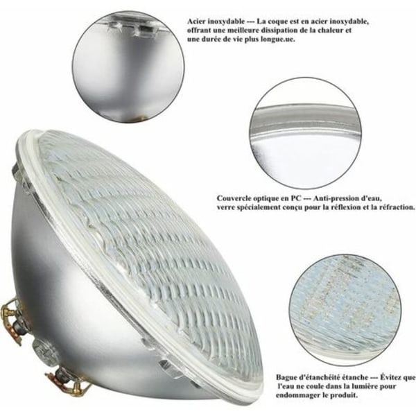 35 W valkoinen PAR56 LED-allasvalo, IP68 vedenpitävä LED vedenalainen valo, AC/DC 12V LED-allasvalo, akvaario-altaan sisustus