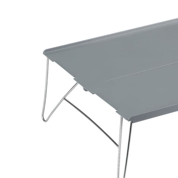 Sammenleggbart utendørsbord Bærbart aluminiumslegering Mini Lett piknikbord for Camping BBQ Grå
