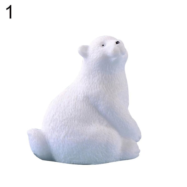 Resin Craft Bear Animal Miniature Model Dol, 20 Pieces White