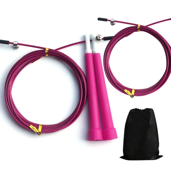 Hopprep - Speed ​​Rope, justerbar for boxning, resor pink