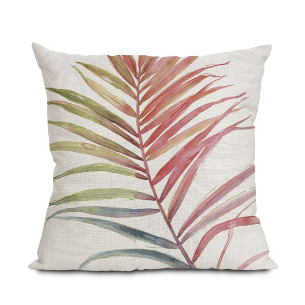 Akvarell Tropical Leaves Kudde Kudde Soffa Kudde Bilryggstöd Linne Örngott (kuddkärna ingår ej), 45*45cm,