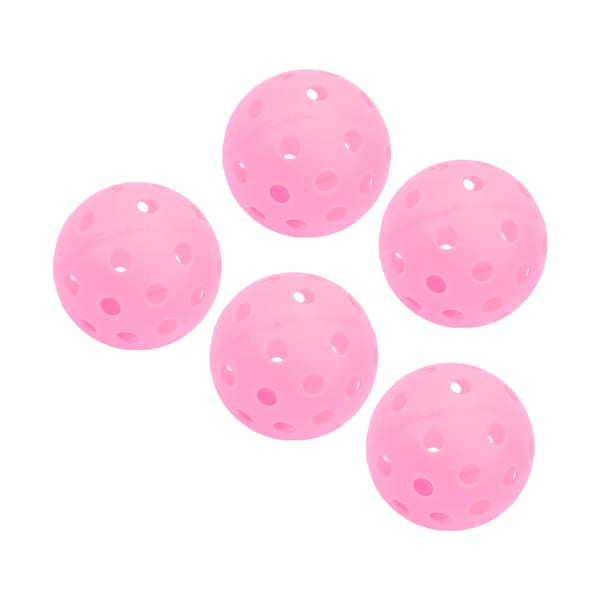 Lysande Rosa Utomhus Pickleball Bollar 5-pack 40 Hål 74mm