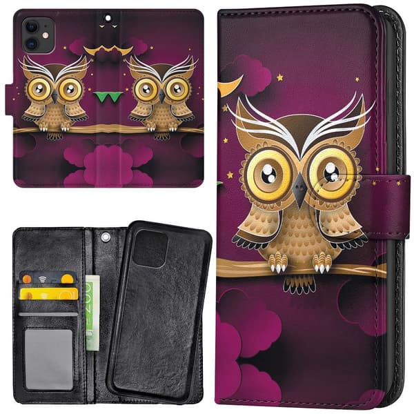 [HT]iPhone 11 - Lommebokveske Lys Brun Ugle 150