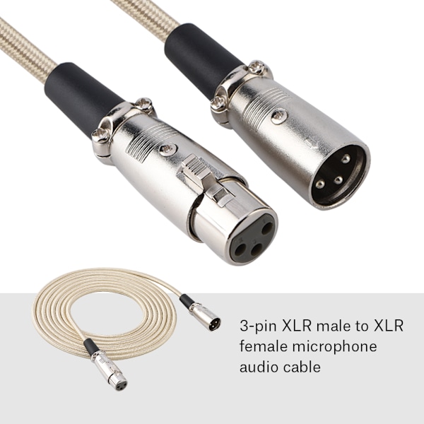 3-polet XLR Han til XLR Hun Mikrofonkabel - 5 Meter (16,4 Fod) Lydledning 5m