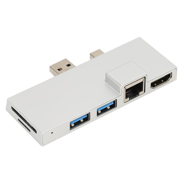 6 i 1 Dockingstation Aluminiumlegering Udvidelsesdock Tilbehør til Microsoft Pro 4/5/6