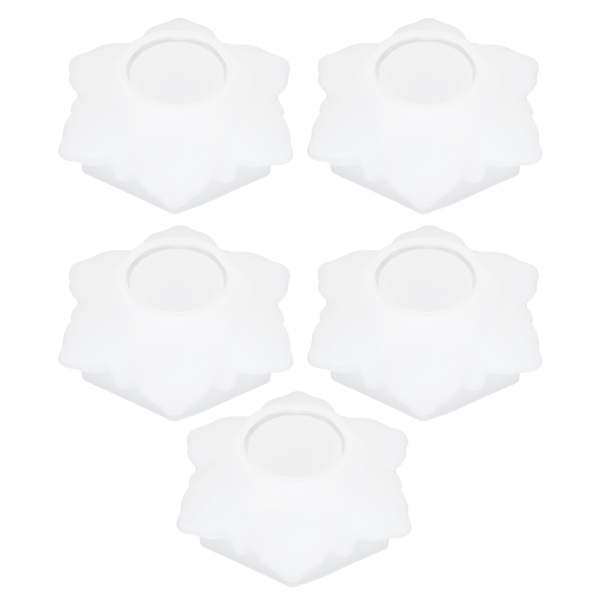 5 stk silikonblomsterdråpeformer for DIY såpehåndverksdekorasjon