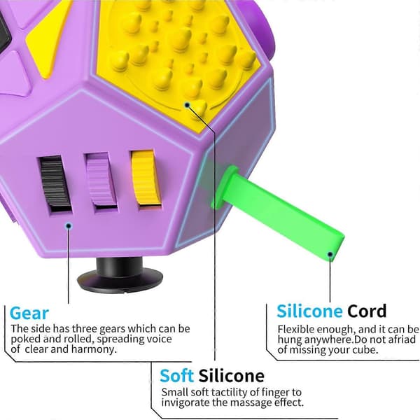 12-sidet Fidget Cube, Fidget Twiddle Cube Dodekagon Stressreducerende Manuelt Legetøj