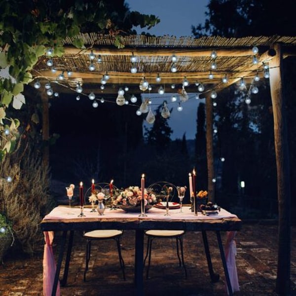 9,5 m 50 LED Solar String Lights Utomhus Små Kristallkulor Vattentät 8 Lägen Julgran String Lights